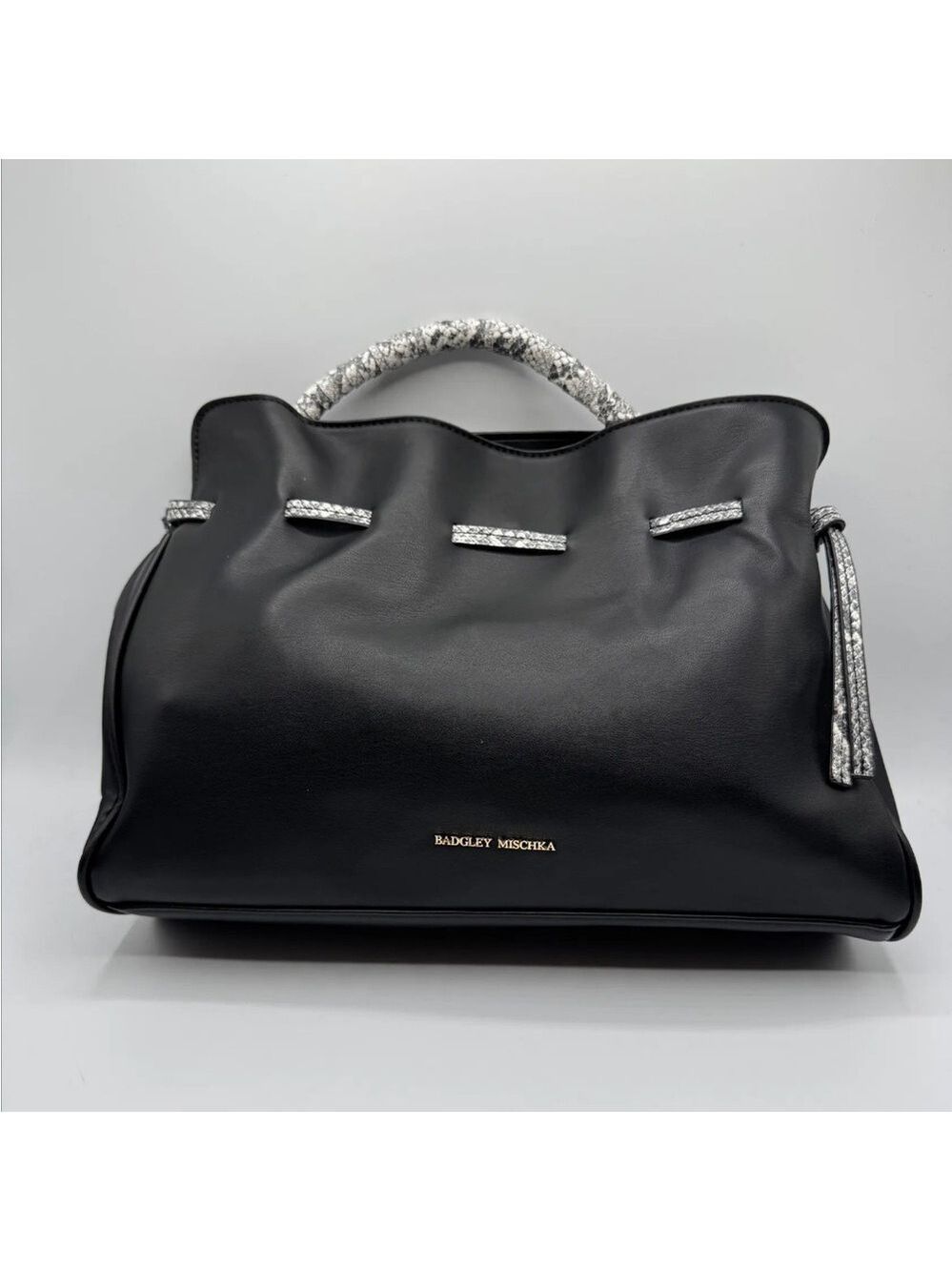 Badgley Mischka Solid/Snake Combo Bag NWT